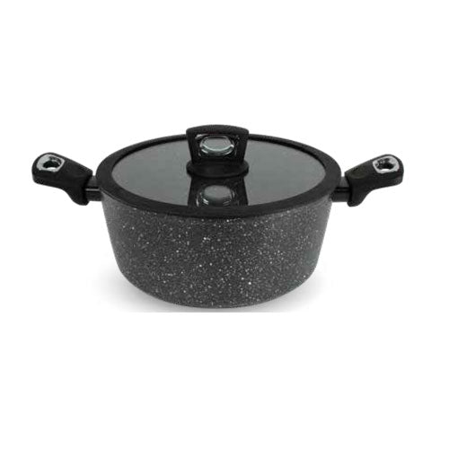 CASSERUOLA 2M 16 CM C/COPERCHIO INDUZIONE "PIETRA LAVICA" GMD