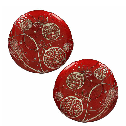 PIATTINO 2 PZ "REGALOMAGIA" ROSSO-ORO 84392 BRANDANI