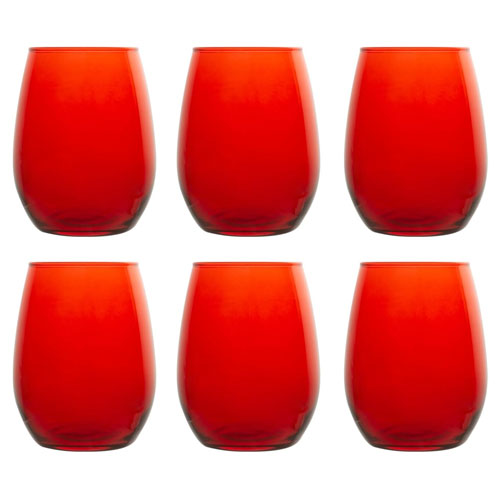 BICCHIERE ACQUA 6 PZ "AMBER" ROSSO 209251