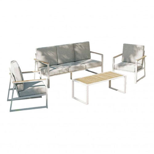 SET GIARDINO "HAITI WOOD XL" 5 POSTI BIANCO #cat