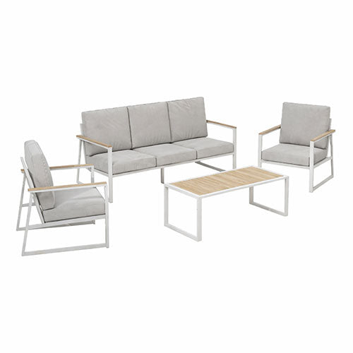 SET GIARDINO "HAITI WOOD XL" 5 POSTI BIANCO #cat