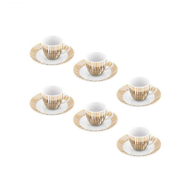 TAZZINE CAFFÈ - SET 6 PEZZI - BRONZO - CURRY - VILLA ALTACHIARA