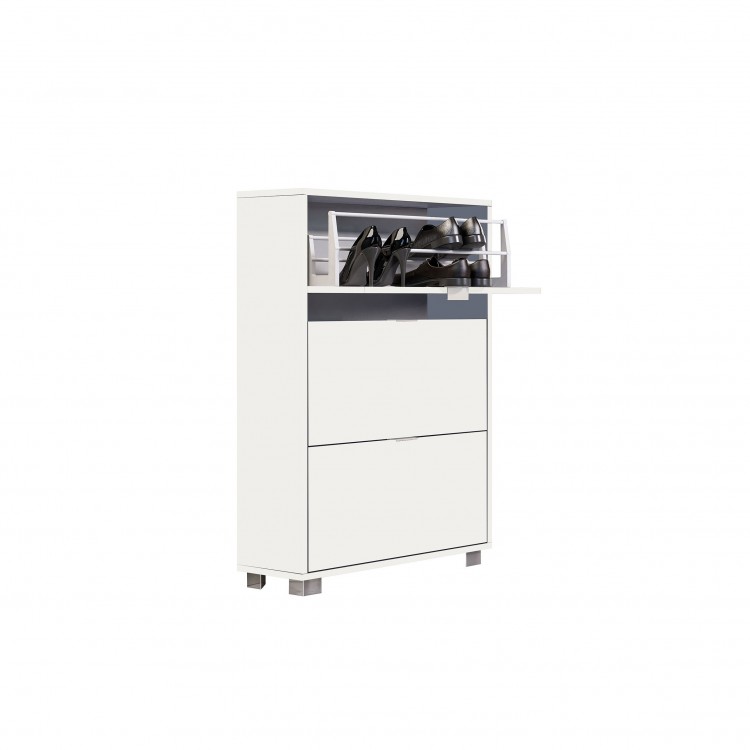 SCARPIERA DOPPIA - 3 RIBALTE - BIANCO LUCIDO