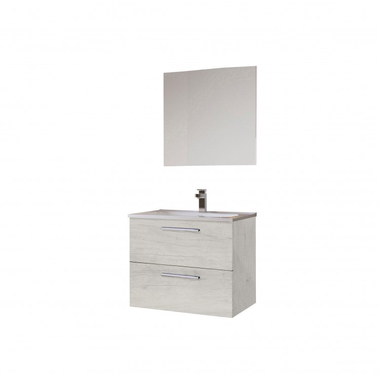 COMPOSIZIONE BAGNO - 60 - 2 CASSETTI - QUERCIA BIANCA - LINEA ALICE