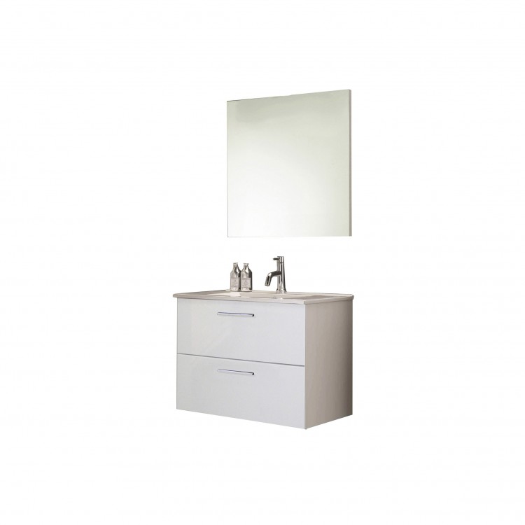 COMPOSIZIONE BAGNO - 60 - 2 CASSETTI - BIANCO LUCIDO - LINEA ALICE