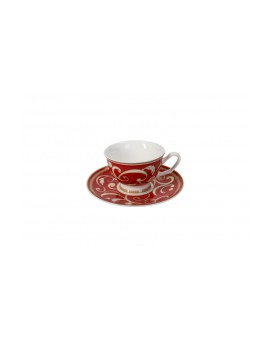 TAZZE DA CAFFÈ - SET 2 PEZZI - FILO D'ORO - ROSSO - BRANDANI