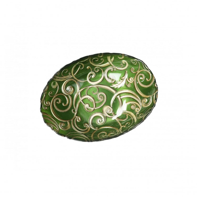 COPPETTA - FILO D'ORO - VETRO VERDE - Ø 21 CM - BRANDANI COPPETTA - FILO D'ORO - VETRO VERDE - Ø 21 CM - BRANDANI