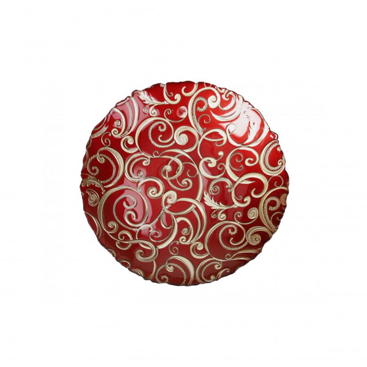 CIOTOLA - FILO D'ORO - VETRO ROSSO - Ø 30 CM - BRANDANI CIOTOLA - FILO D'ORO - VETRO ROSSO - Ø 30 CM - BRANDANI
