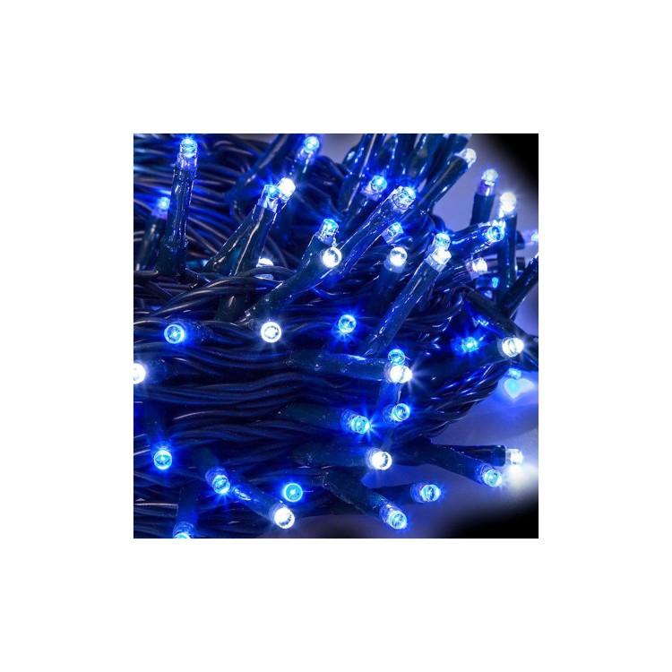 SERIE LUCI - 100 LED - 5 MT - INTERNO - BIANCO-BLU SERIE LUCI - 100 LED - 5 MT - INTERNO - BIANCO-BLU