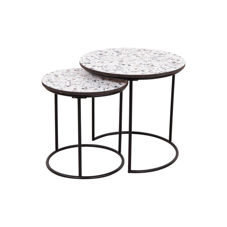TAVOLINO - SET 2 PEZZI - VENICE - BIANCO-NERO TAVOLINO - SET 2 PEZZI - VENICE - BIANCO-NERO