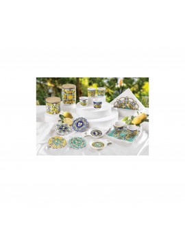 TETE A TETE - VASSOIETTO E 2 TAZZINE - CITRUS - PORCELLANA - BRANDANI