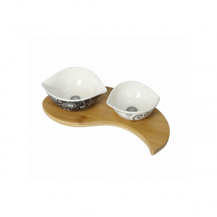 ANTIPASTIERA - SET 2 PEZZI - BIANCO-NERO - SHANTI - BRANDANI