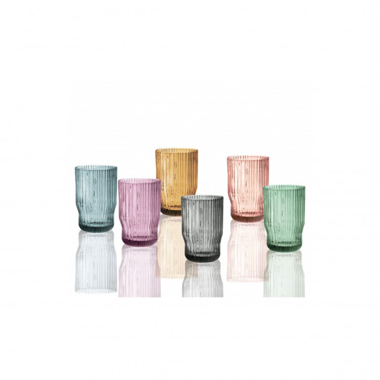 BICCHIERE ALTO - SET 6 PEZZI - MULTICOLOR - PLISSÈ - BRANDANI