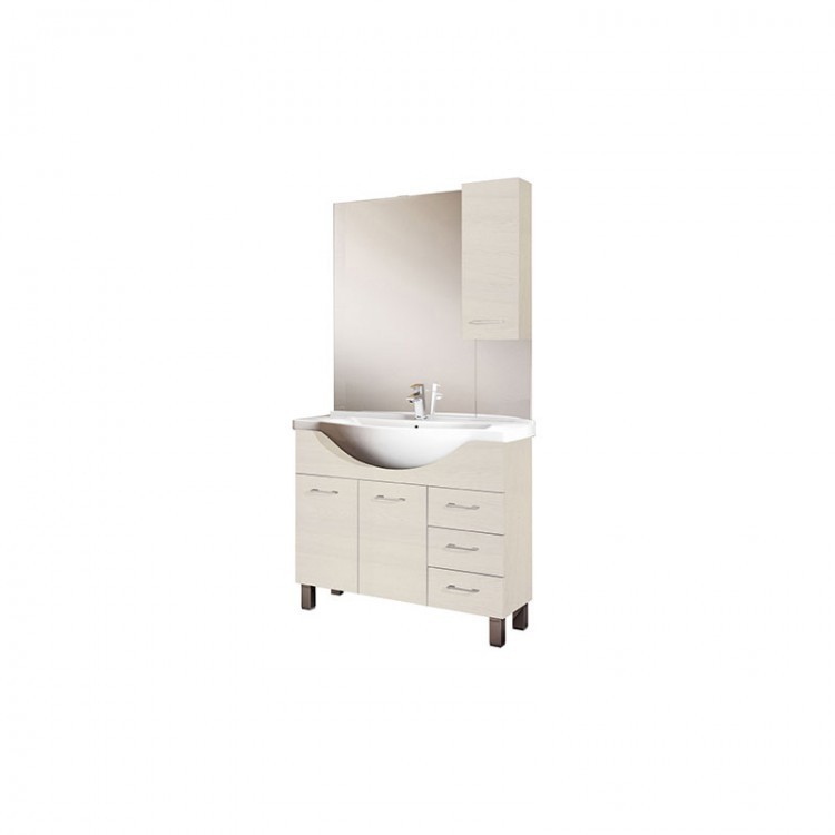 COMPOSIZIONE BAGNO - 85 - 3 ANTE 3 CASSETTI - QUERCIA BIANCA - LINEA GAIA 1