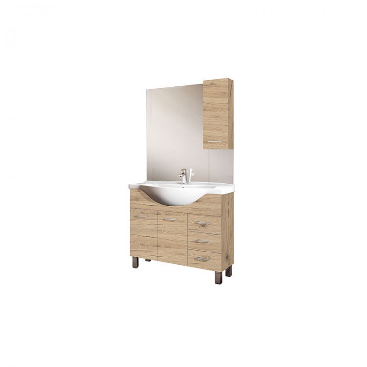 COMPOSIZIONE BAGNO - 85 - 3 ANTE 3 CASSETTI - QUERCIA NATURALE - LINEA GAIA 1