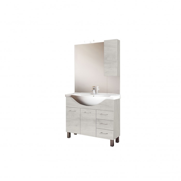 COMPOSIZIONE BAGNO - 105 - 3 ANTE 3 CASSETTI - QUERCIA BIANCA - LINEA GAIA 1