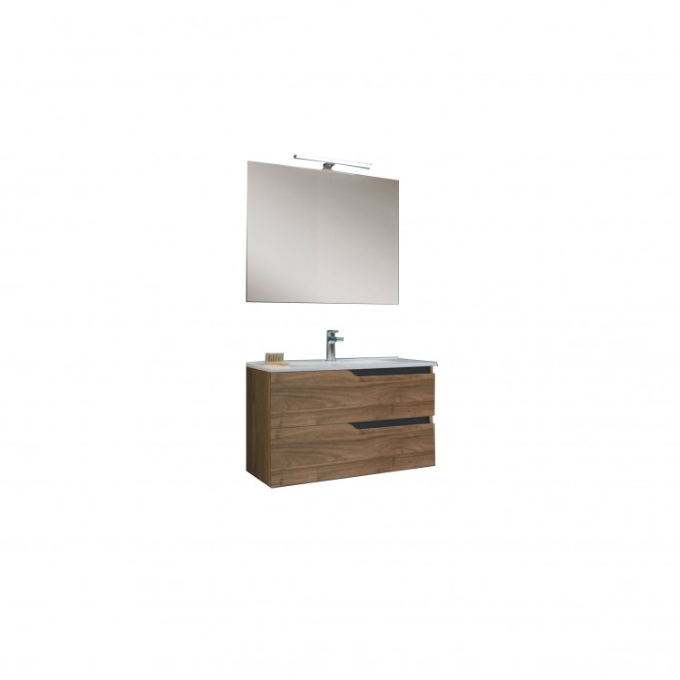 COMPOSIZIONE BAGNO - 80 - 2 CASSETTI - NOCE-GRAFITE - LINEA GRACE 2