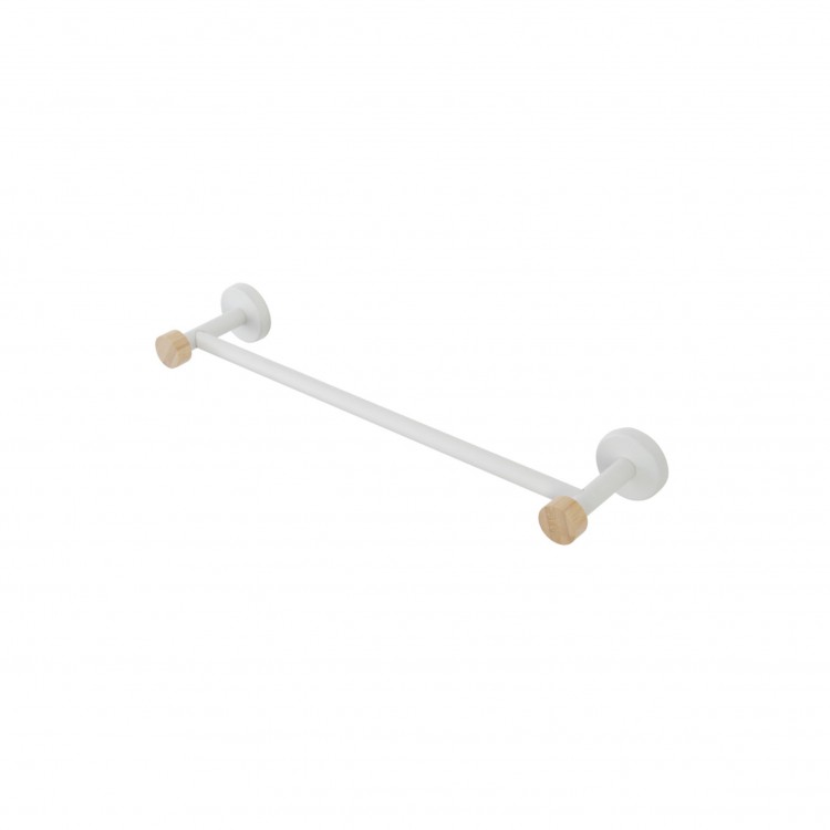 PORTA ASCIUGAMANI A MURO - ACCIAIO - 40 CM - BIANCO-BAMBOO - LINEA HAITI - FERIDRAS PORTA ASCIUGAMANI A MURO - ACCIAIO - 40 CM - BIANCO-BAMBOO - LINEA HAITI - FERIDRAS