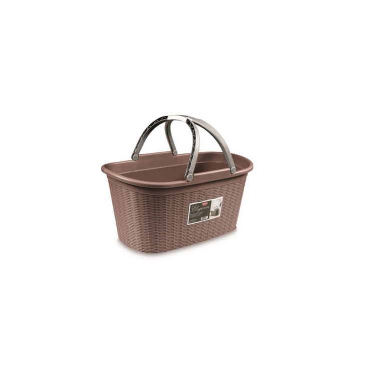 CESTA CON MANICI - ELEGANCE - TORTORA-GRIGIO - STEFAN PLAST CESTA CON MANICI - ELEGANCE - TORTORA-GRIGIO - STEFAN PLAST