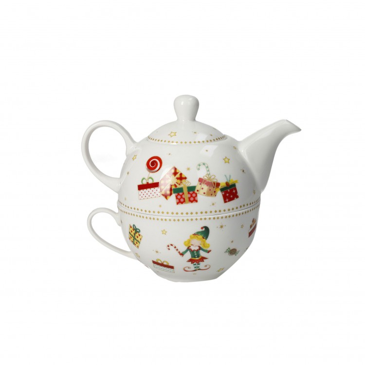 TEIERA CON TAZZA - BIANCO - ELFOMAGIA - BRANDANI