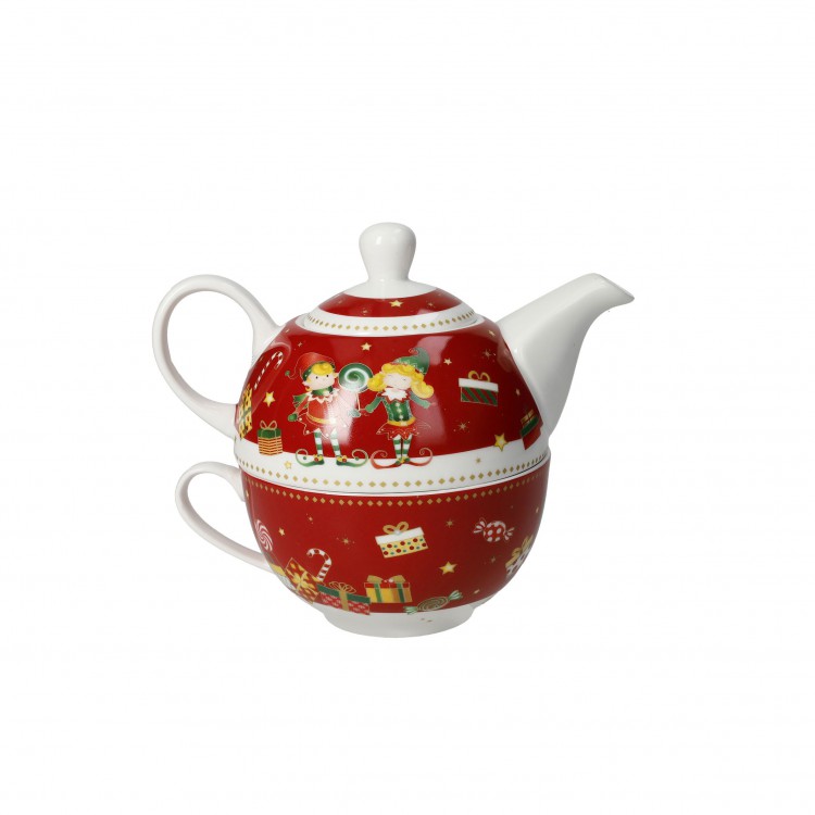 TEIERA CON TAZZA - ROSSO - ELFOMAGIA - BRANDANI