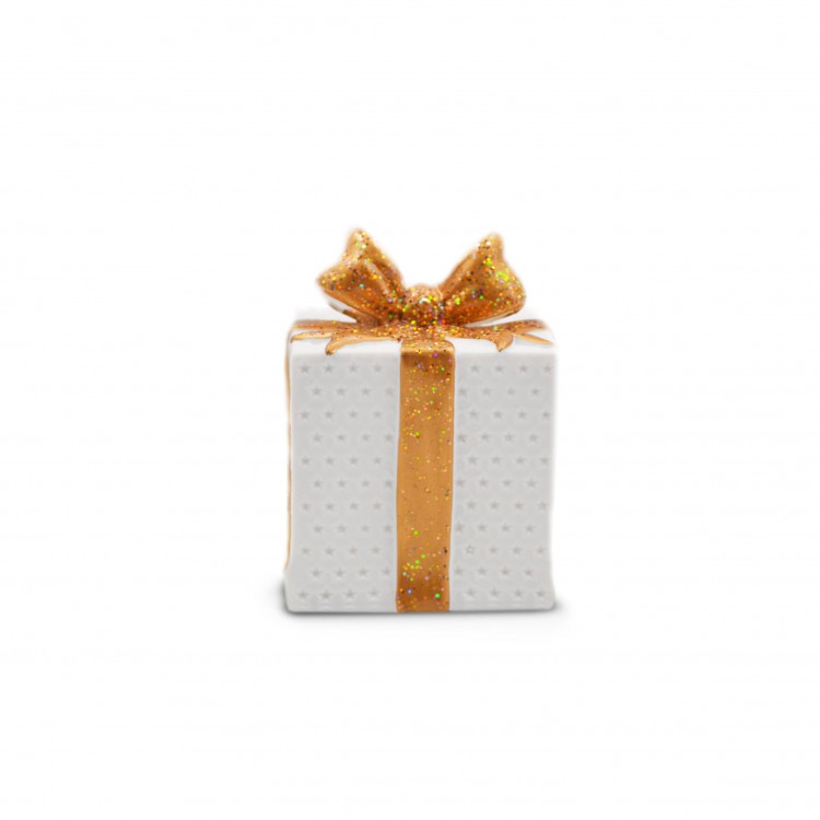 PACCHETTO DECORATIVA - ORO - CON LUCI - 12 X 16 CM PACCHETTO DECORATIVA - ORO - CON LUCI - 12 X 16 CM