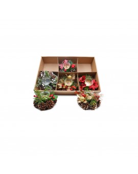 PORTA CANDELA - VETRO - 15 CM - VARIE FANTASIE