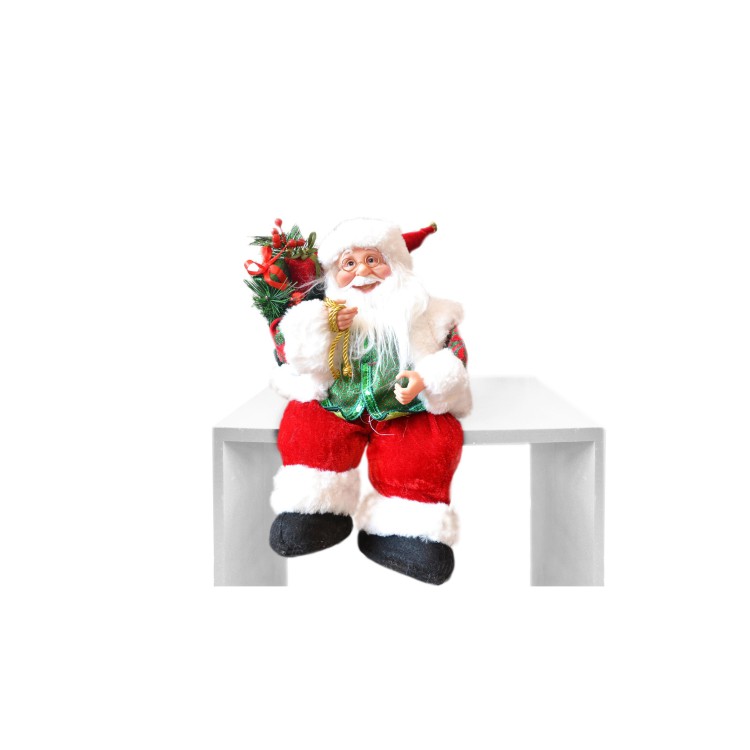 BABBO NATALE - SEDUTO - CARILLON - 35 CM