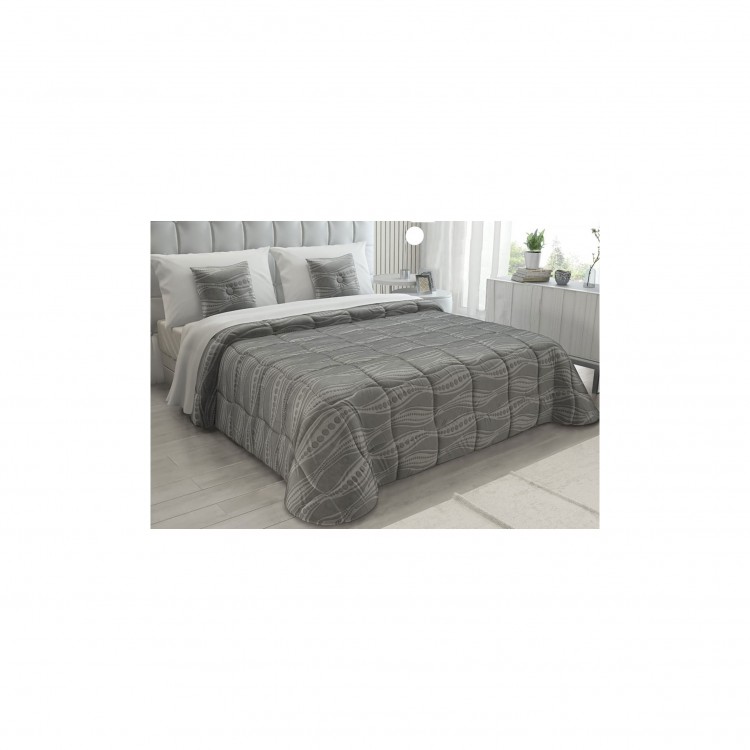 TRAPUNTA - MATRIMONIALE - VELVET LINE - DIADEMA - GRIGIO