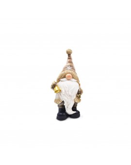 BABBO NATALE - GNOMO - CON CAMPANA - IN RESINA
