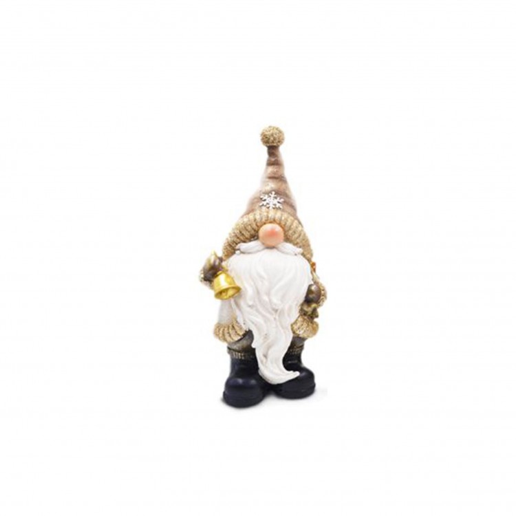 BABBO NATALE - GNOMO - CON CAMPANA - IN RESINA