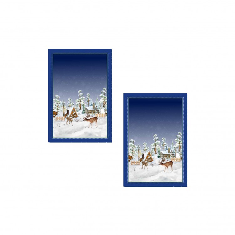 CANOVACCIO NATALIZIO - SET 2 PEZZI - BLU - VILLAGE CANOVACCIO NATALIZIO - SET 2 PEZZI - BLU - VILLAGE
