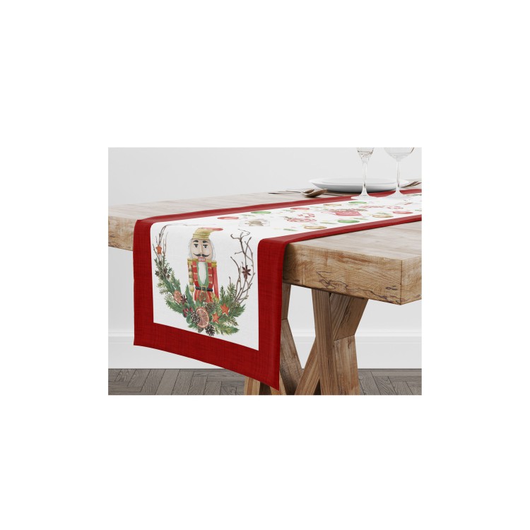 RUNNER NATALIZIO - 45 X 140 CM - GHIRLANDA - ROSSO - TIFFANY XMAS - VINGI