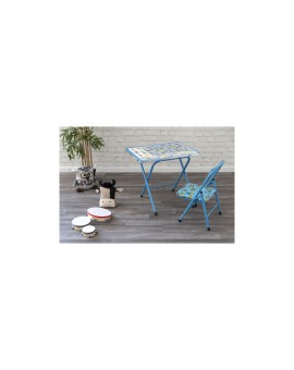 TAVOLO E SEDIA - SET 2 PEZZI - BABY - AZZURRO - ROBOT