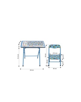 TAVOLO E SEDIA - SET 2 PEZZI - BABY - AZZURRO - ROBOT
