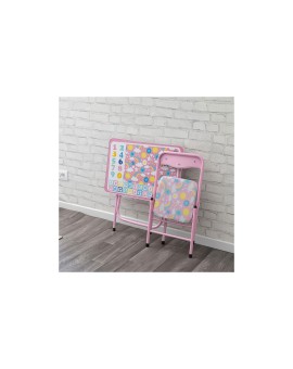 TAVOLO E SEDIA - SET 2 PEZZI - BABY - ROSA - STELLE