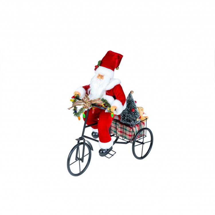 BABBO NATALE - IN TRICICLO - 40 CM - NATALUNA