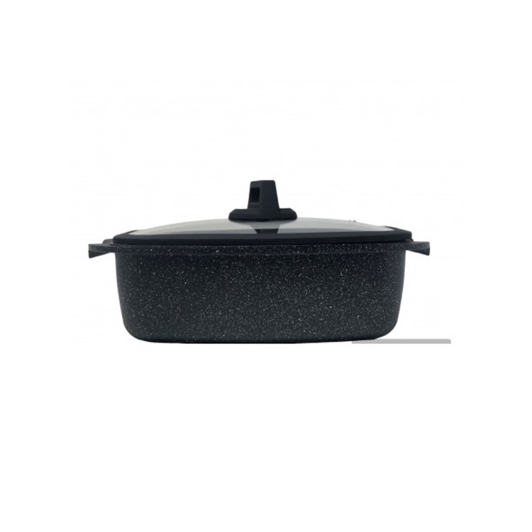 TEGAME - ROSTIERA CON COPERCHIO - COCOTTE - 32 X 20 CM - BLACK EDITION - COTTURE SPECIALI