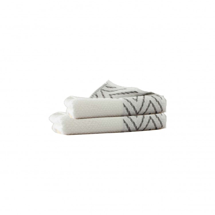 ASCIUGAMANO - SET 2 PEZZI - BIANCO-GRIGIO - CHEVRON BALZA ASCIUGAMANO - SET 2 PEZZI - BIANCO-GRIGIO - CHEVRON BALZA
