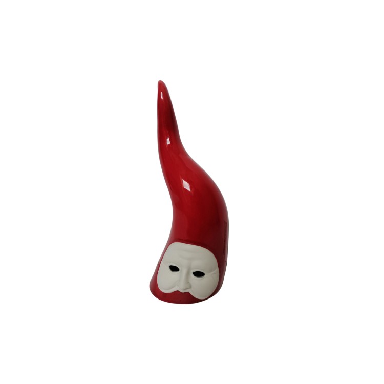 CORNO CON MASCHERA BIANCA - 29 CM - ROSSO CORNO CON MASCHERA BIANCA - 29 CM - ROSSO