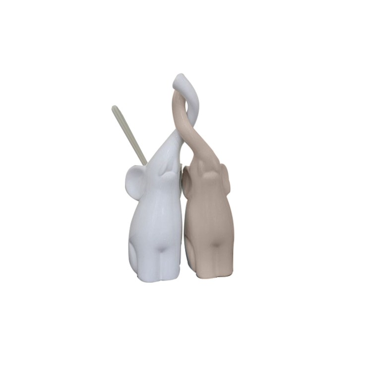 DIFFUSORE FRAGRANZE - ELEFANTI - SET 2 PEZZI - 15 CM - BIANCO-TORTORA - CLIFF