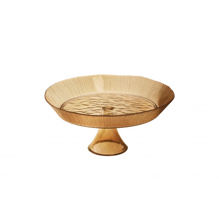 ALZATA - EKOL - Ø 31 CM - AMBRA - VETRO - BRANDANI