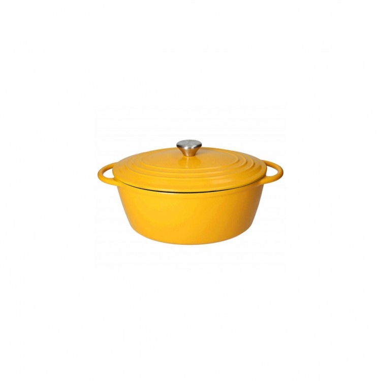 CASSERUOLA - OVALE - 5 LT - GHISA SMALTATA - GIALLO - BRANDANI