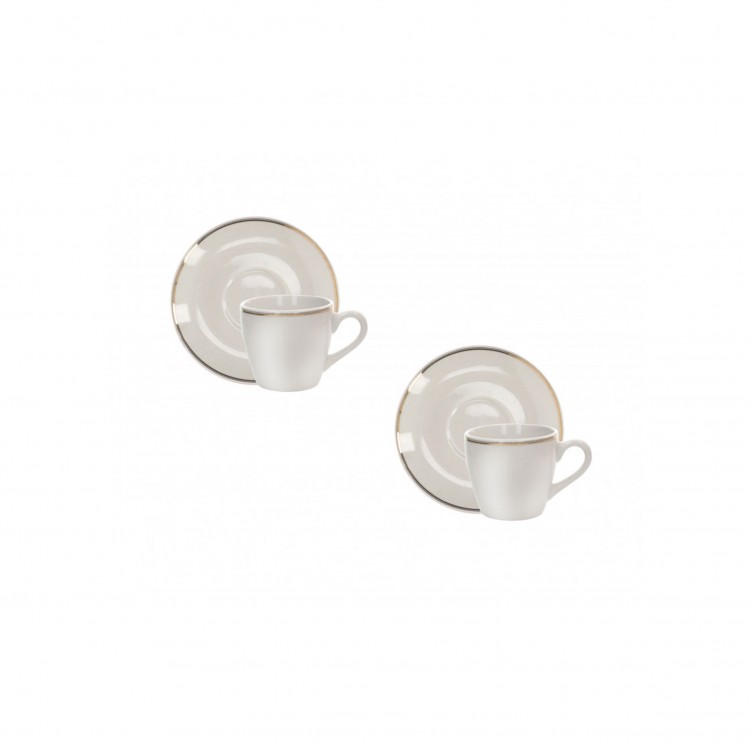 TAZZINA CAFFÈ - SET 2 PEZZI - BIANCO - PUNTO ORO - BRANDANI