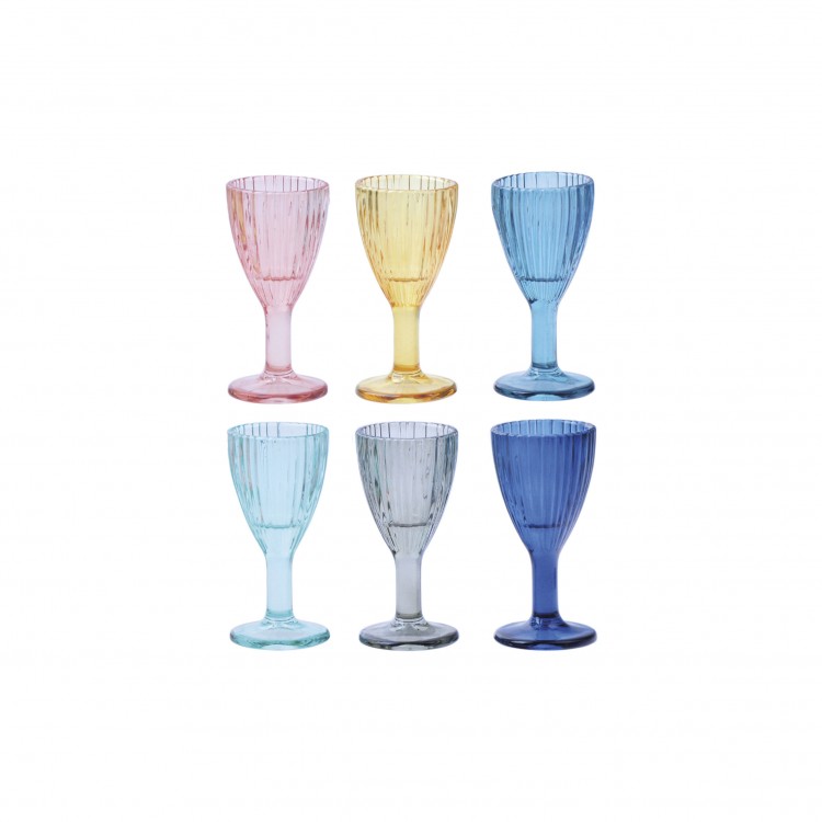 LIQUORINO - CALICE - SET 6 PEZZI - MULTICOLOR - PLISSÈ - BRANDANI LIQUORINO - CALICE - SET 6 PEZZI - MULTICOLOR - PLISSÈ - BRANDANI