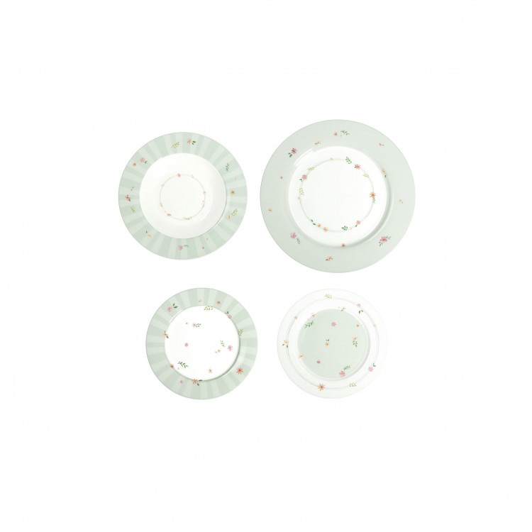 SERVIZIO PIATTI - 18 PEZZI - VERDE - POLLINE - BRANDANI