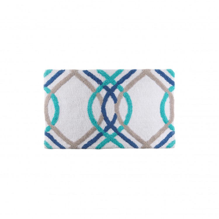 TAPPETO - BAGNO - 60 X 100 CM - CROSS - BLU