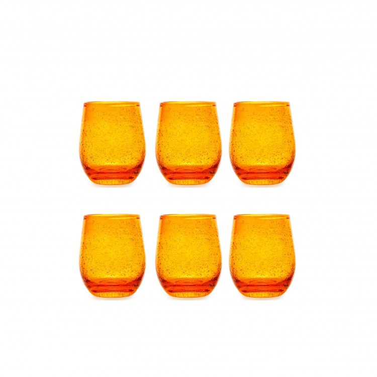 BICCHIERE - SET 6 PEZZI - ARANCIONE - BUBBLE - FADE