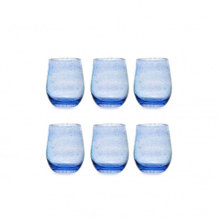 BICCHIERE - SET 6 PEZZI - BLU - BUBBLE - FADE