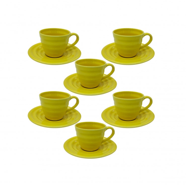 TAZZA CAFFÈ - SET 6 PEZZI - GIALLO - NEW WAVE